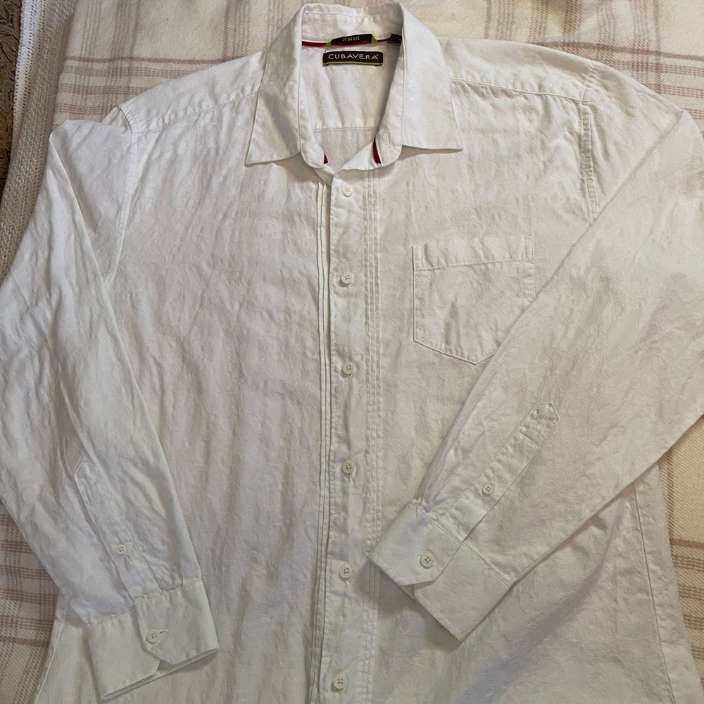White Cubavera Slim Fit Shirt